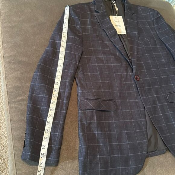 Men’s Mogu Plaid 3 Piece Business Formal Suit Jacket 42 Pants 40 NWT - Picture 8 of 15